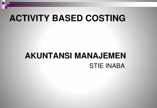 activity based costing