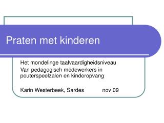 Praten met kinderen