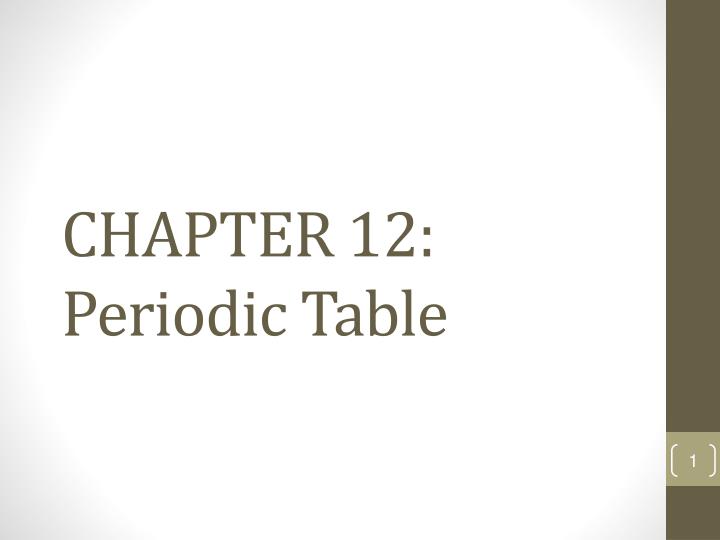 chapter 12 periodic table