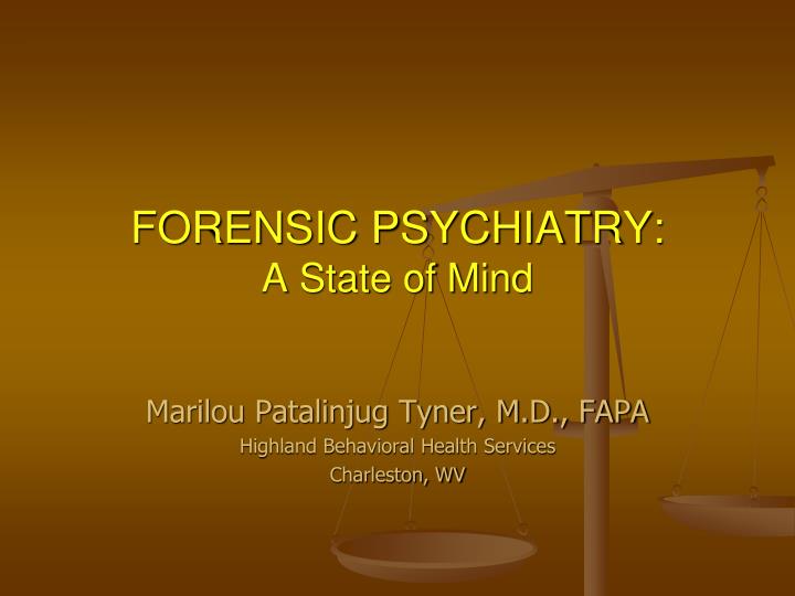 forensic psychiatry a state of mind