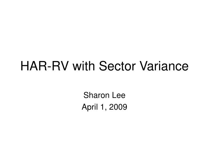 har rv with sector variance
