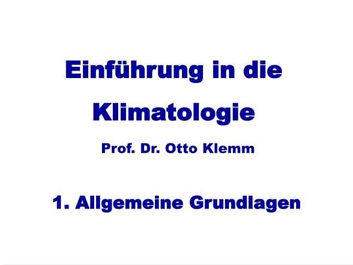 einf hrung in die klimatologie