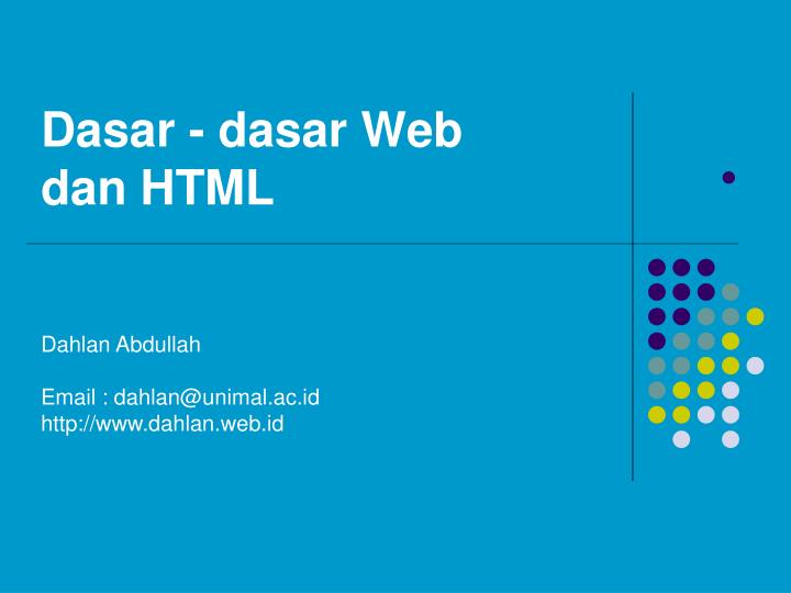 dasar dasar web dan html