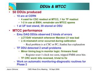 DDUs &amp; MTCC