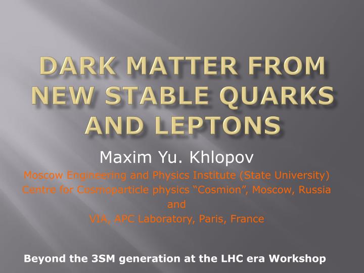 dark matter from new stable quarks and leptons