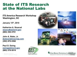 State of ITS Research at the National Labs