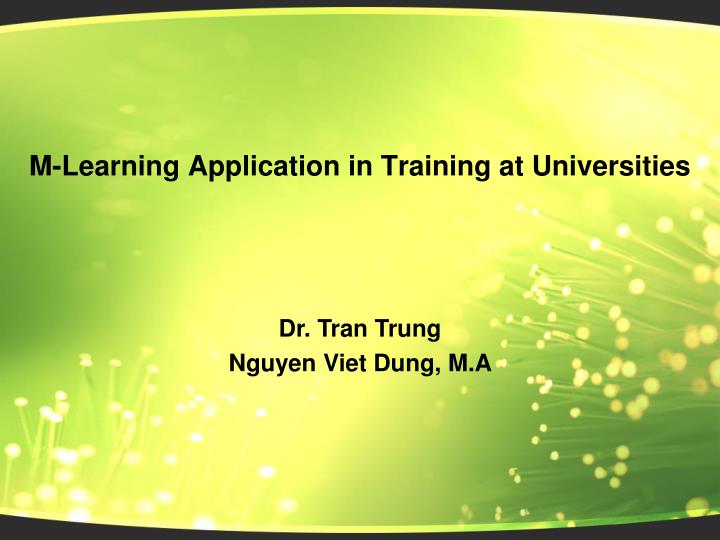 m learning application in training at universities