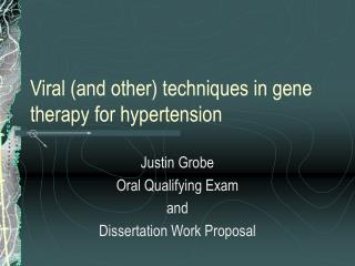 Viral (and other) techniques in gene therapy for hypertension