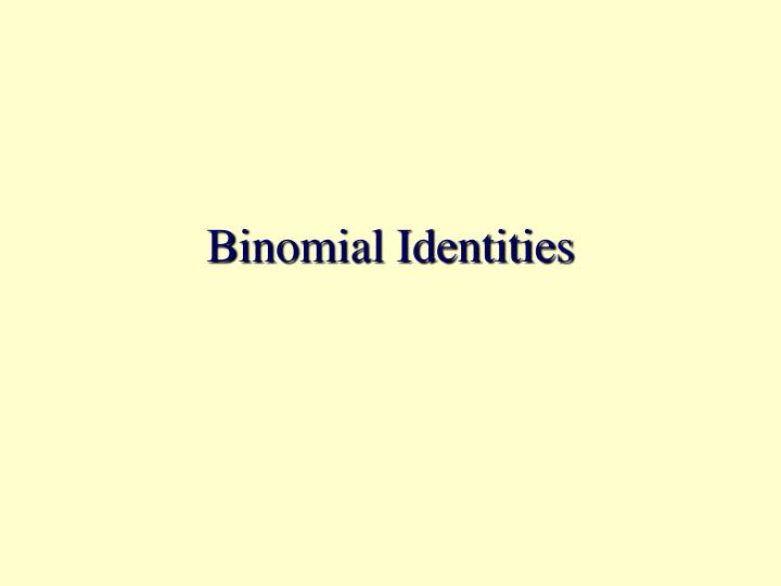 binomial identities