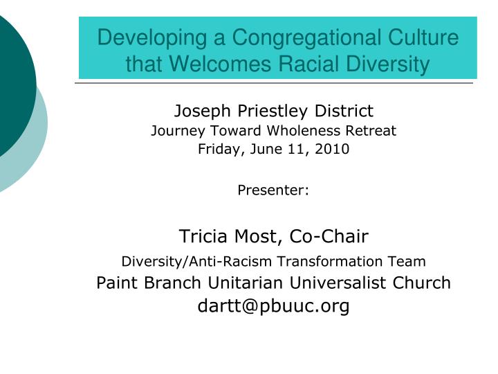 developing a congregational culture that welcomes racial diversity