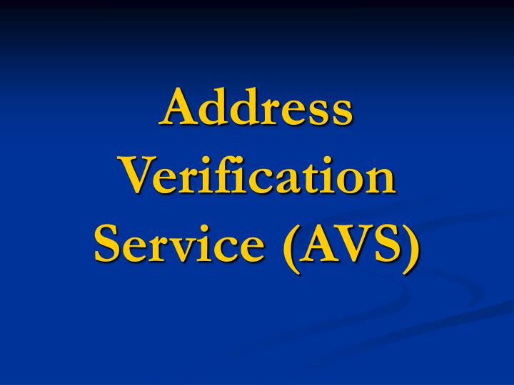 address verification service avs