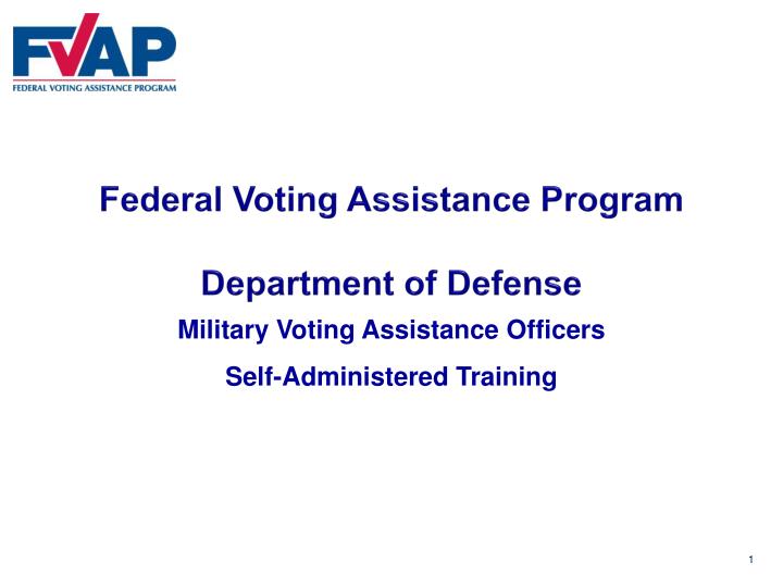 federal voting assistance program department of defense