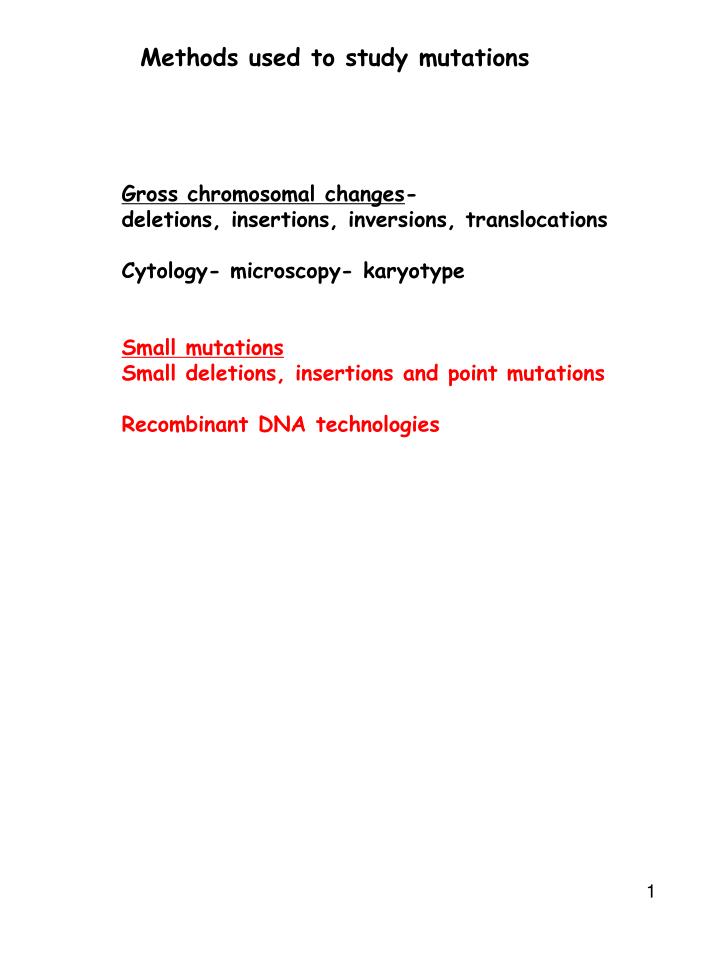 methods used to study mutations