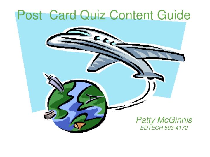 post card quiz content guide