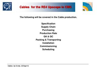 Cables for the RE4 Upscope in CMS