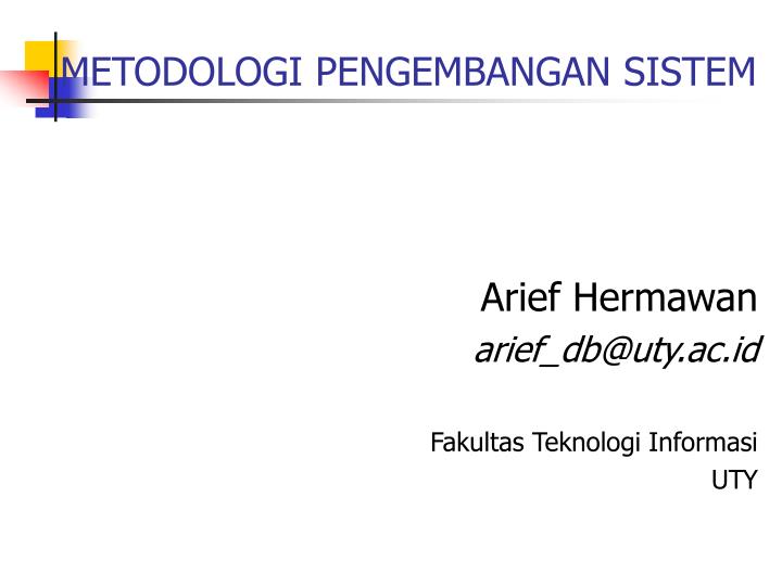 metodologi pengembangan sistem