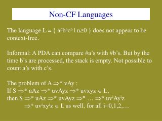Non-CF Languages