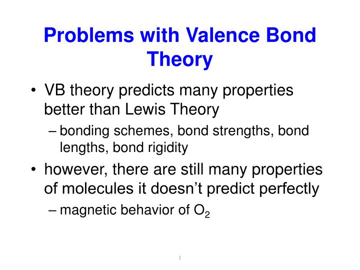 problems with valence bond theory