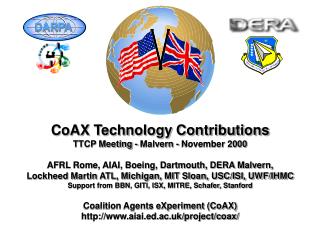 CoAX Technology Contributions TTCP Meeting - Malvern - November 2000