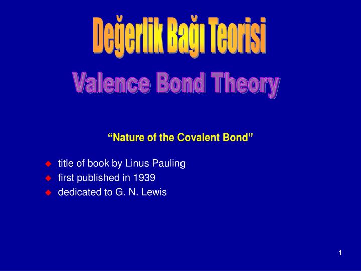 nature of the covalent bond