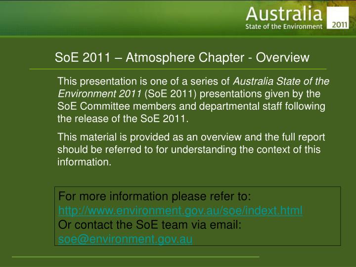 soe 2011 atmosphere chapter overview