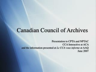 Canadian Council of Archives