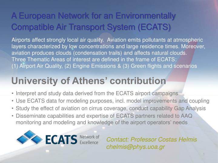 a european network for an environmentally compatible air transport system ecats