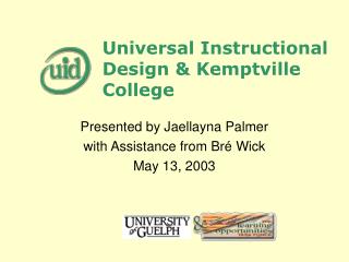 Universal Instructional Design &amp; Kemptville College