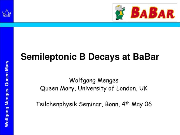 semileptonic b decays at babar
