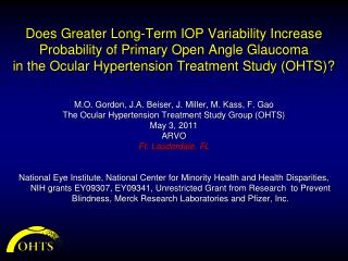 Does Greater Long-Term IOP Variability Increase Probability of Primary Open Angle Glaucoma