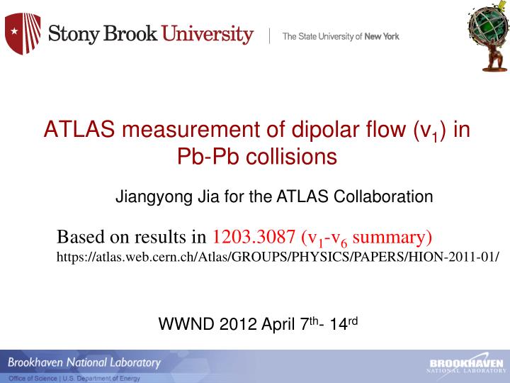 atlas measurement of dipolar flow v 1 in pb pb collisions