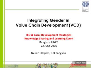 Integrating Gender in Value Chain Development (VCD)