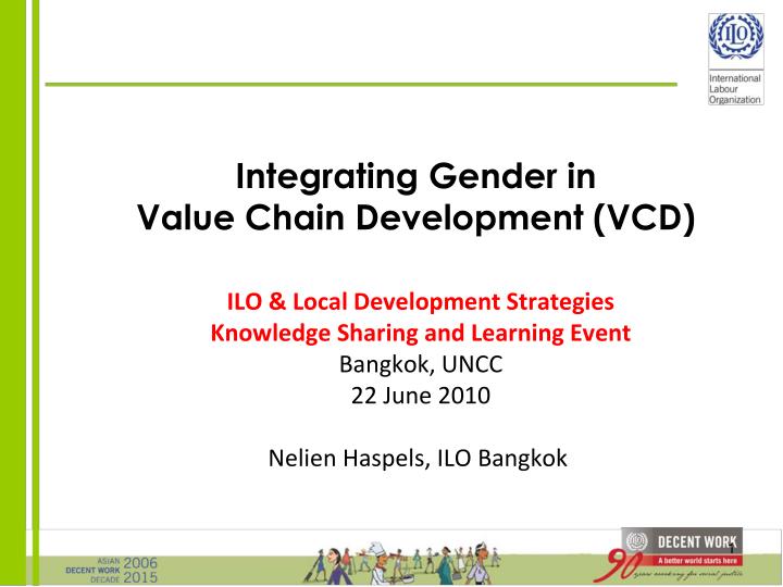 integrating gender in value chain development vcd