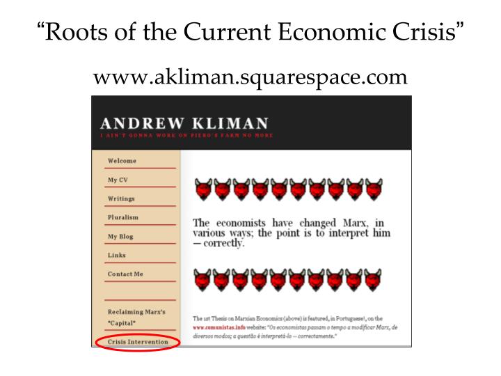 roots of the current economic crisis www akliman squarespace com