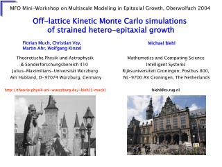 Off-lattice Kinetic Monte Carlo simulations of strained hetero-epitaxial growth