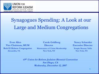 Synagogues Spending: A Look at our Large and Medium Congregations