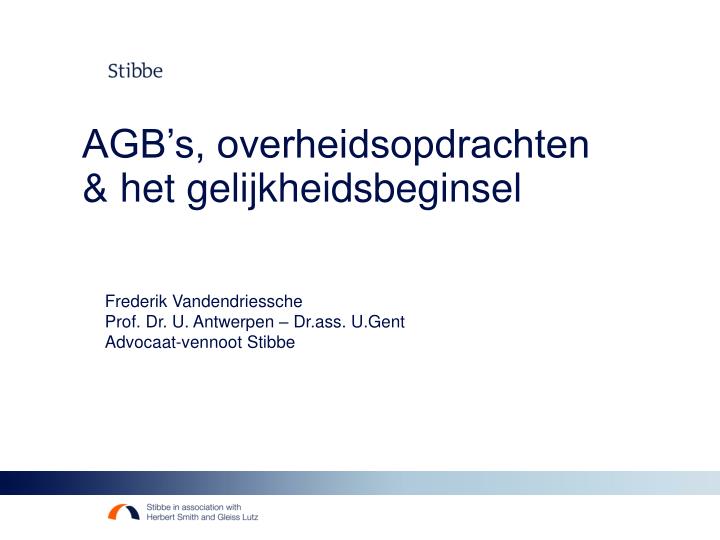 agb s overheidsopdrachten het gelijkheidsbeginsel