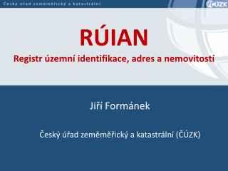 r ian registr zemn identifikace adres a nemovitost