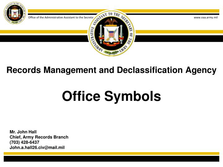 records management and declassification agency