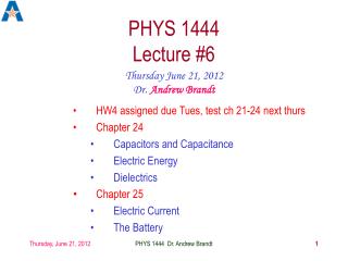 PHYS 1444 Lecture #6