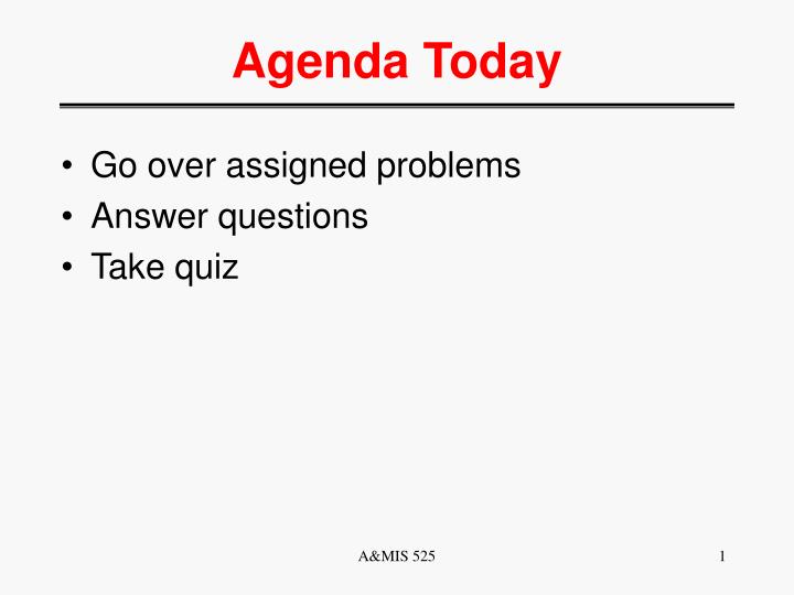 agenda today