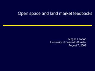 Open space and land market feedbacks