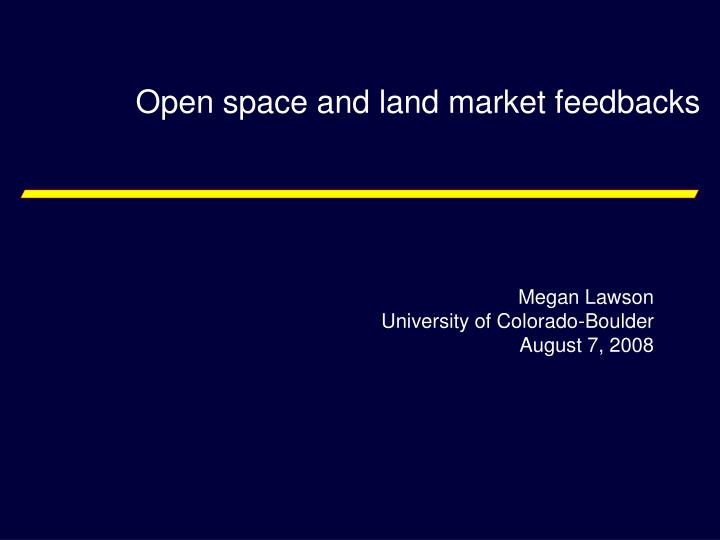 open space and land market feedbacks