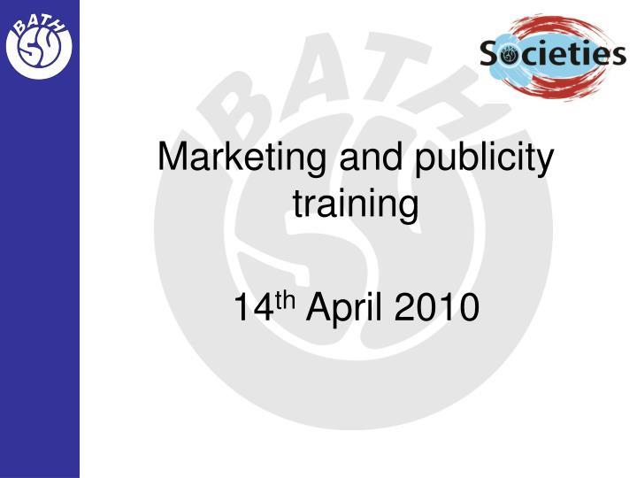marketing and publicity training