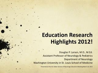 Education Research Highlights 2012!