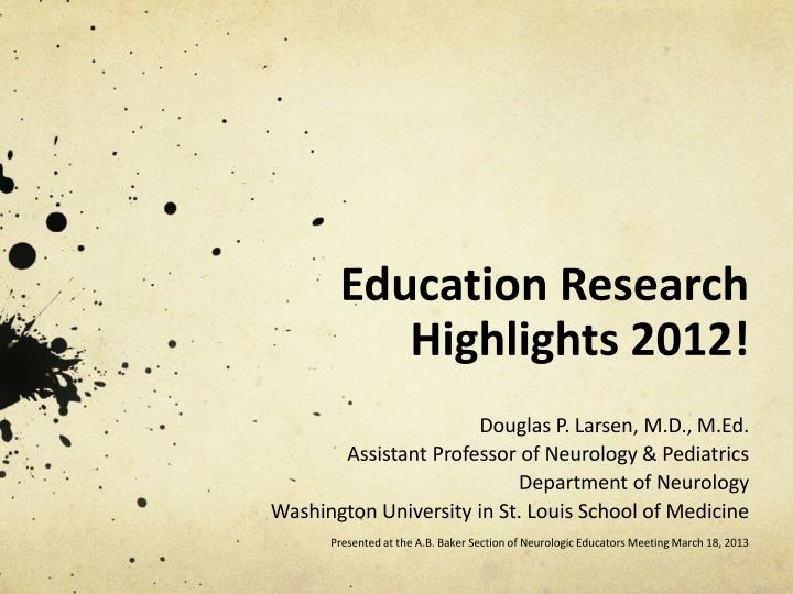 education research highlights 2012