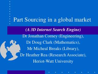 Part Sourcing in a global market