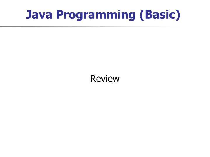 java programming basic