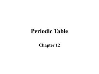 periodic table