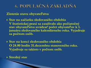 6 popula n z klad a